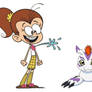 Luan Loud and Gomamon