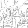 Goku and ChiChi_lineart