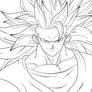SJJ3 Goku Closeup: lineart
