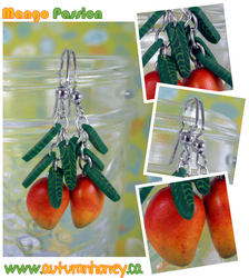 Mango tropical polymer clay earrings