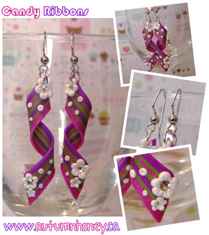 Ribbon Candy earrings