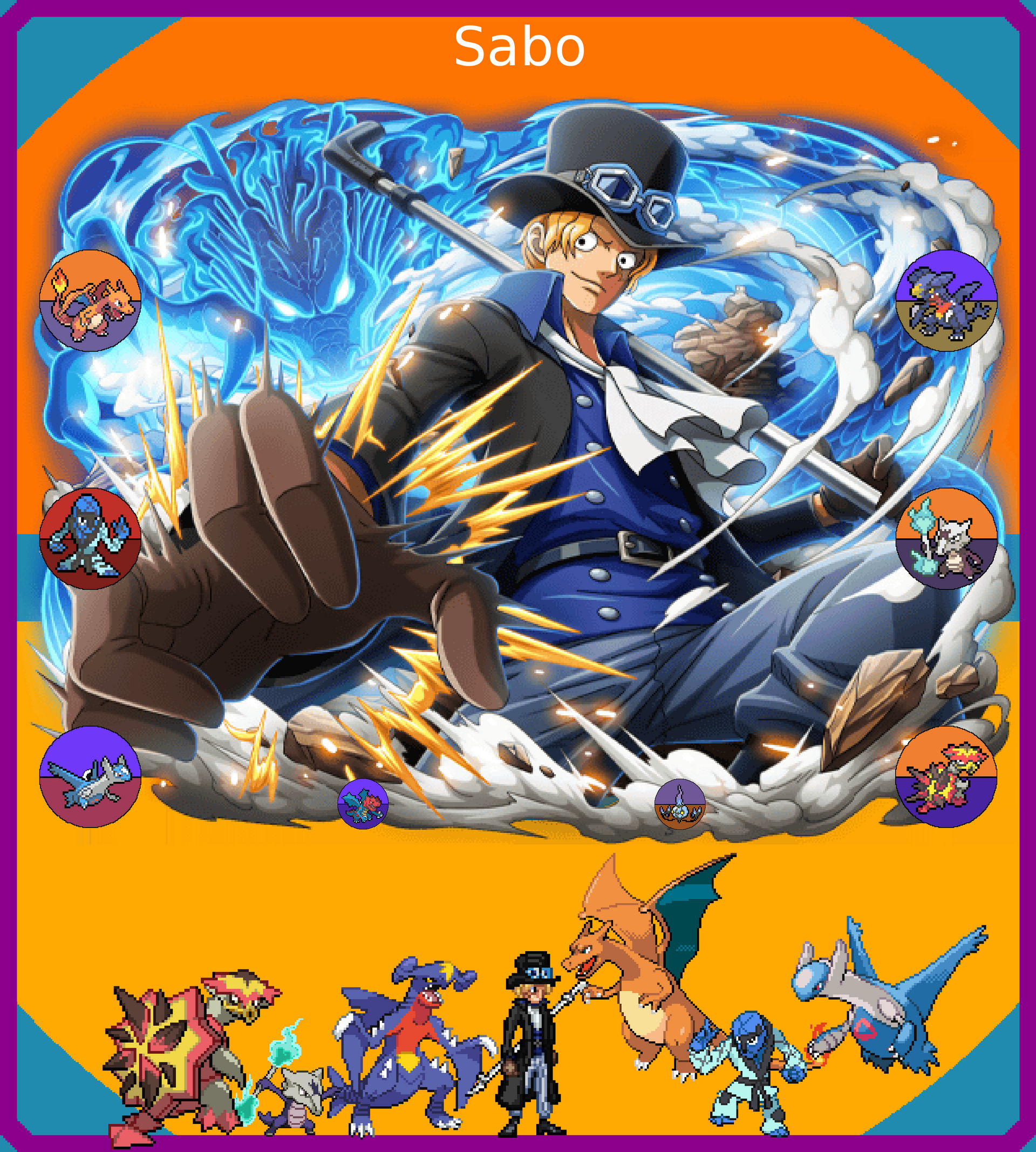 Sabo Pokemon X One Piece Team By Luxrayheart On Deviantart
