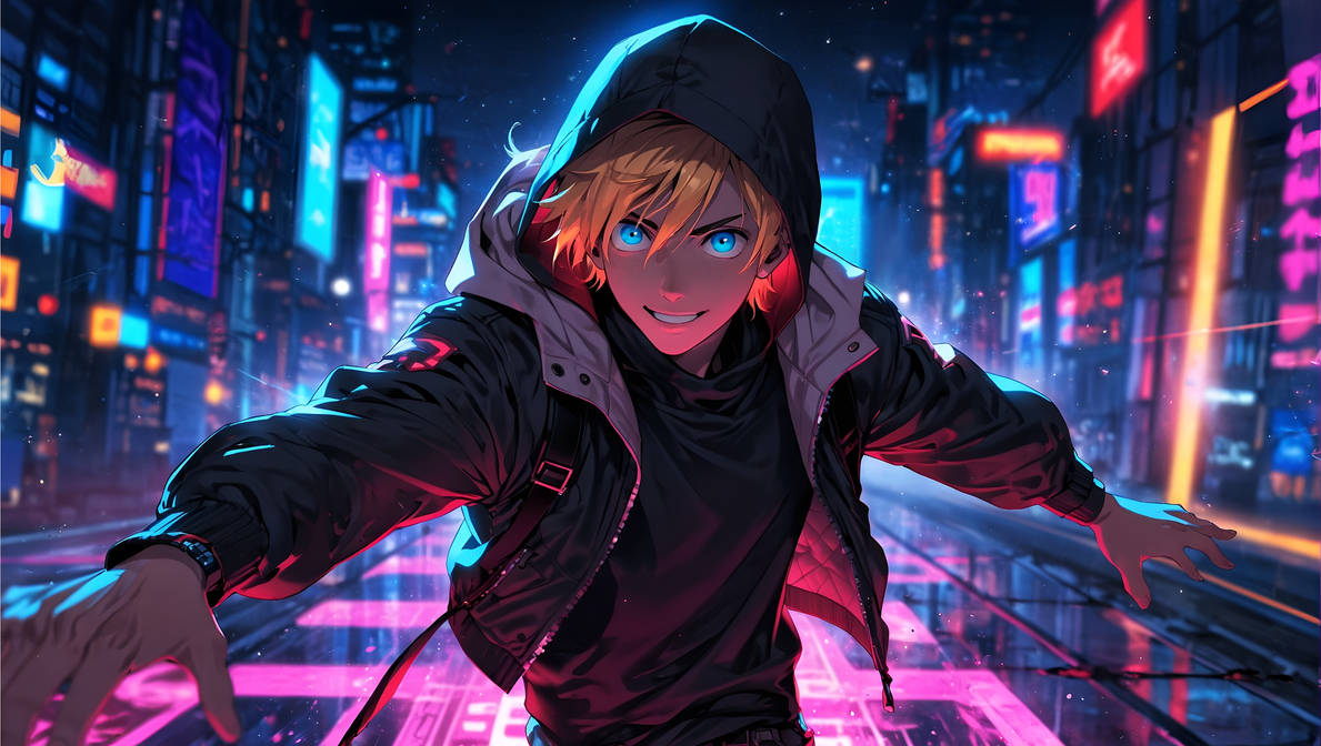 Cyberpunk Character Running | Wallpaper 4084x2310 by JMasaryk on DeviantArt