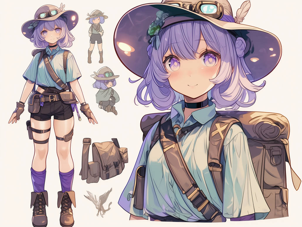 Cute Explorer Girl 02 | Character Sheet 4K by JMasaryk on DeviantArt