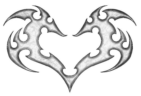 Black Metal Heart Tattoo Design