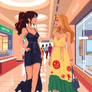 Two Women In Sundress At A Mall