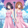 Two Women In Pink Sundresses