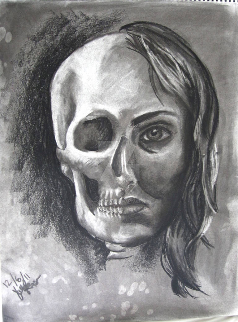 Half Skull, Half Self Portrait by 44colleen93 on DeviantArt