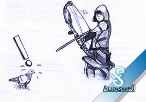 GreenArrow and the pigeon (pen) - Aliensanfo