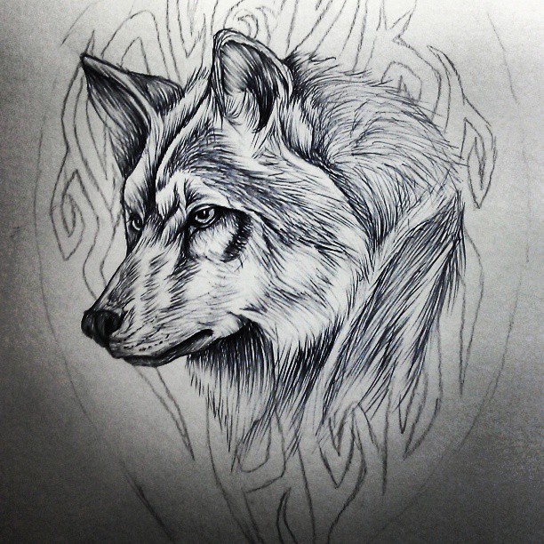 Tribal wolf tattoo by smonters on DeviantArt