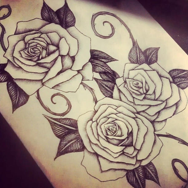 Rose tattoo design in progress by smonters on DeviantArt