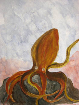 Happy Octopus, Acrylic on paper, 2014.