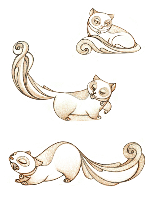 Cat  character design sketches