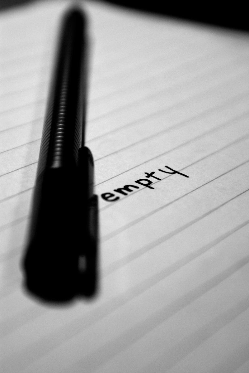 empty mind, empty page.
