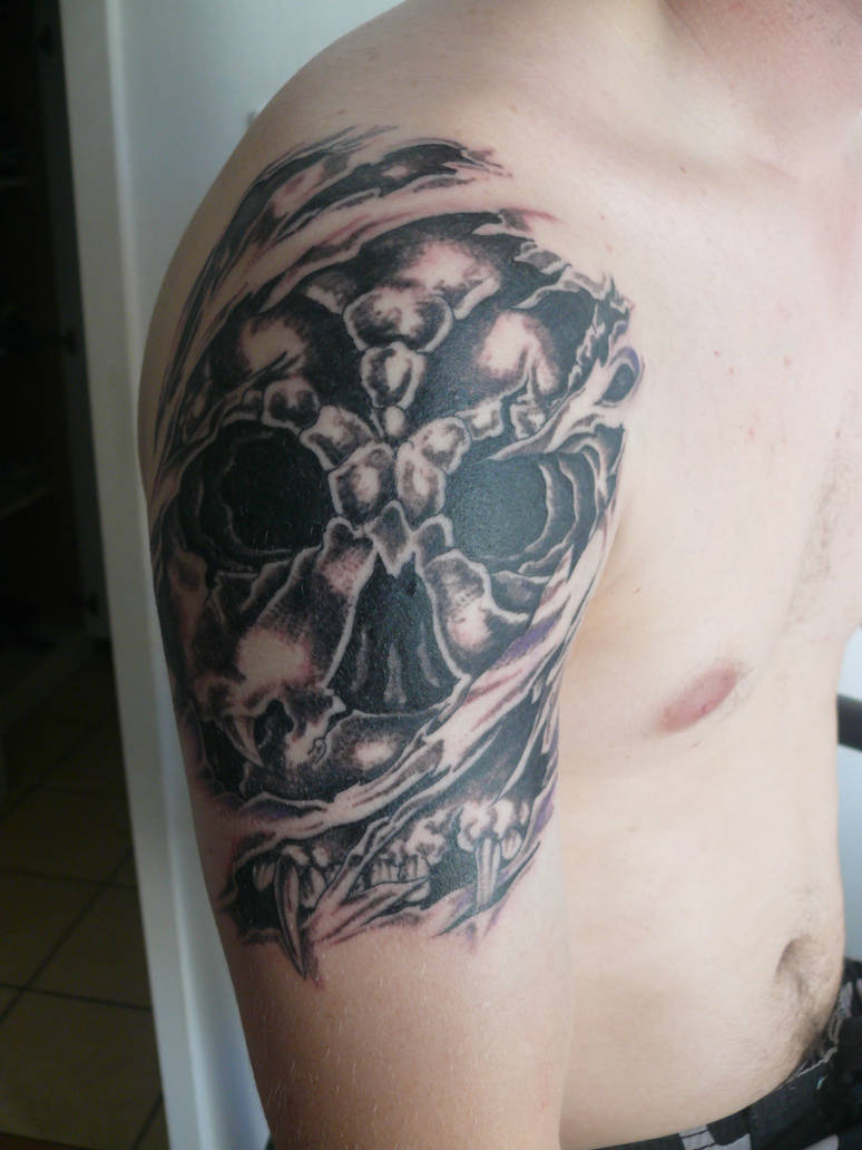 Sick skull tattoo by ShotgunSlinger on DeviantArt