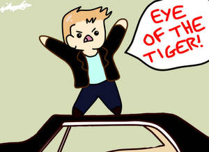 lil dorky dean on the impala