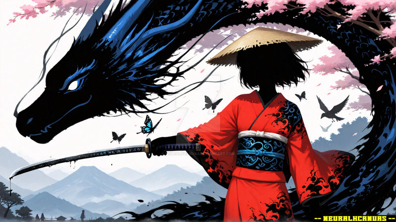 Samurai and the Dragon 1 by NeuralHCanvas on DeviantArt
