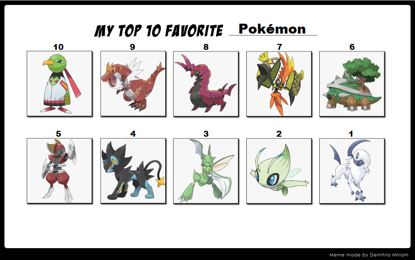 My Top 10 Favourite Pokemon