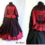 Red and Black crinoline Gown