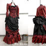 Victorian Dinner Gown in black and burgundy