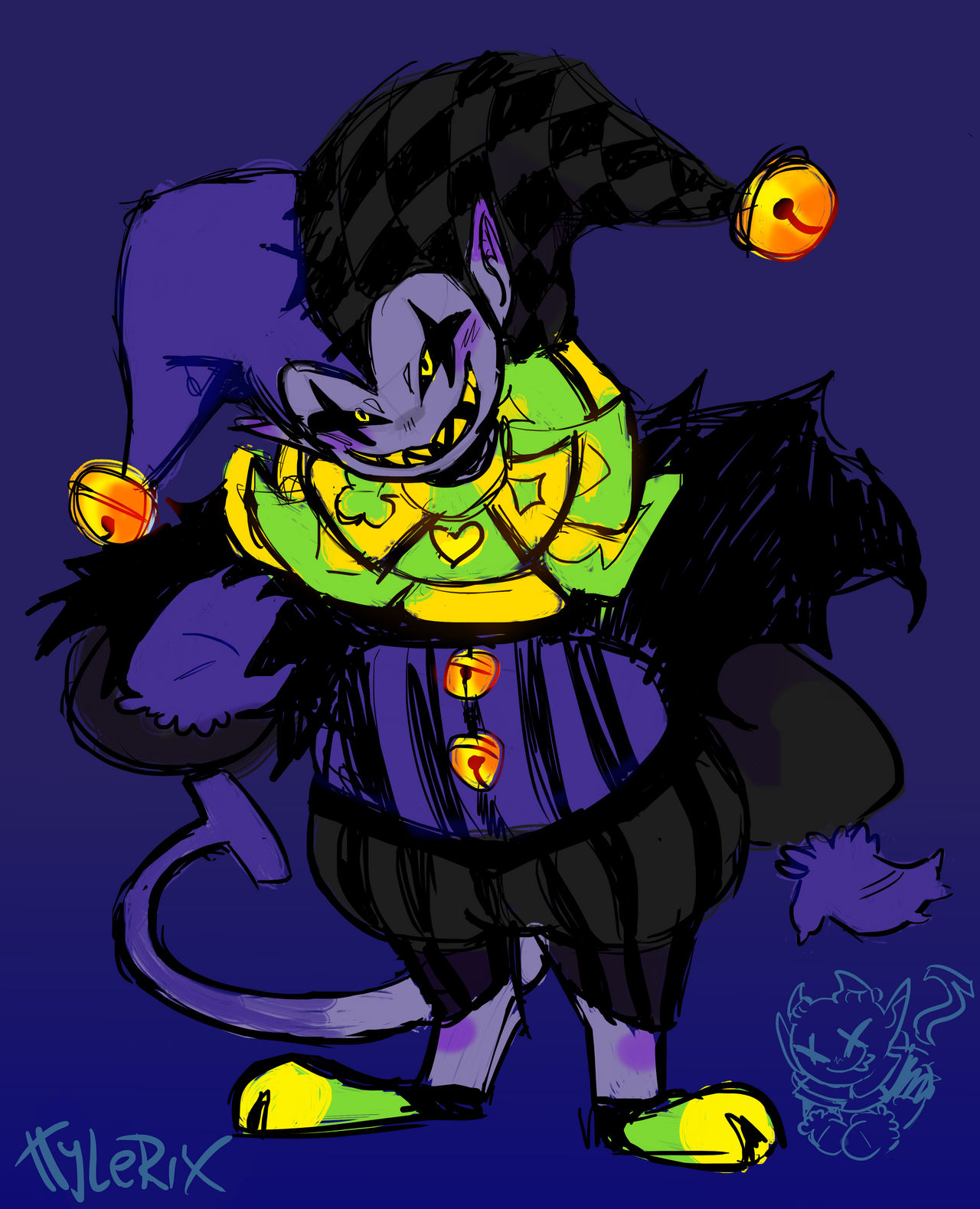Jevil Ruler Jevil desing!! by CherrysDerrys on DeviantArt