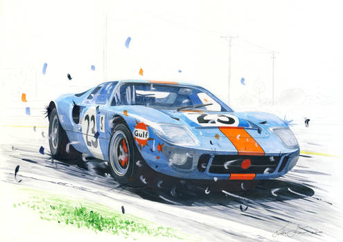 Ford GT40 sideways