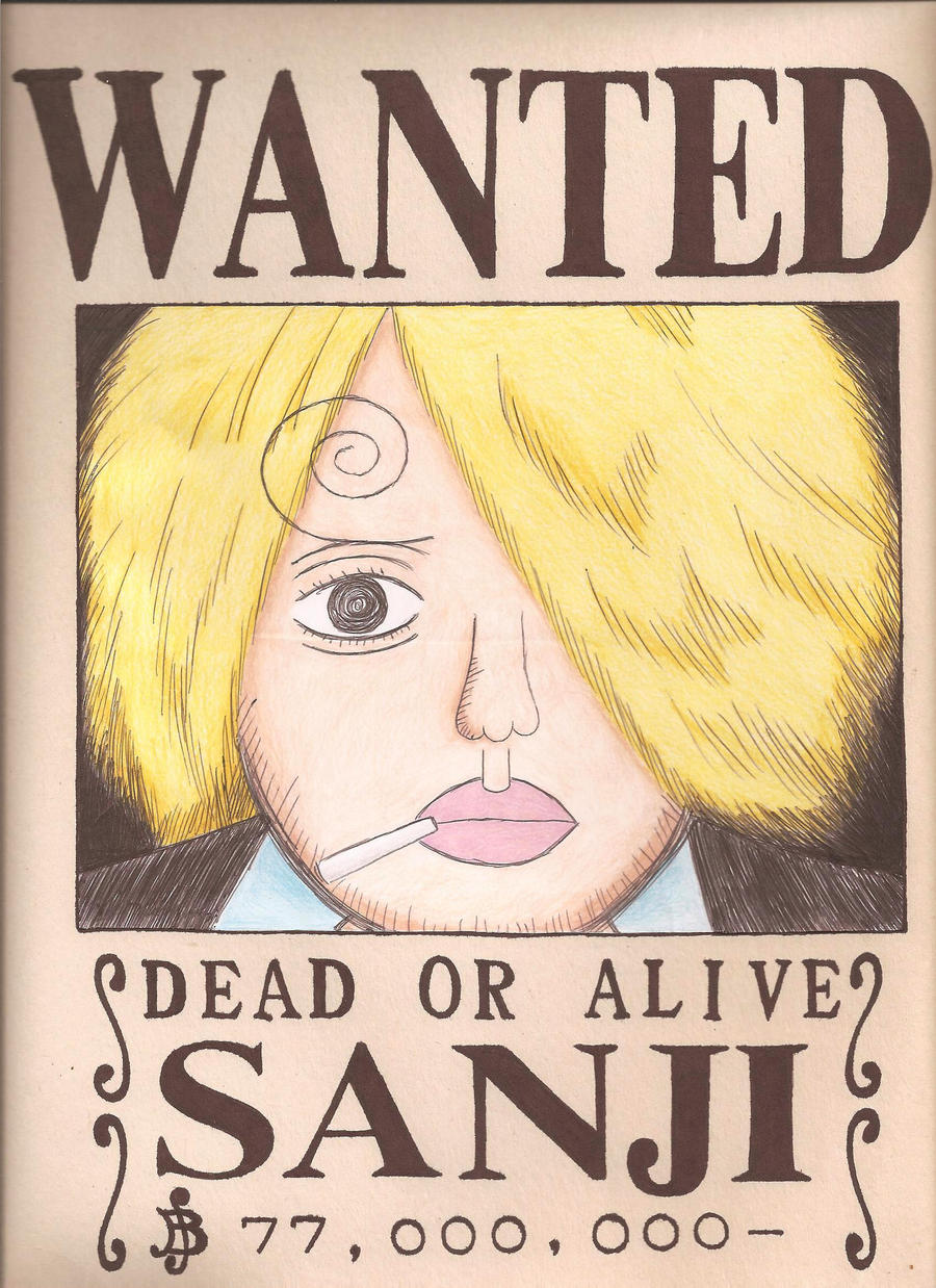 One Piece Sanji Wanted Poster Only Alive Wanted Sanji by Pepimania on DeviantArt