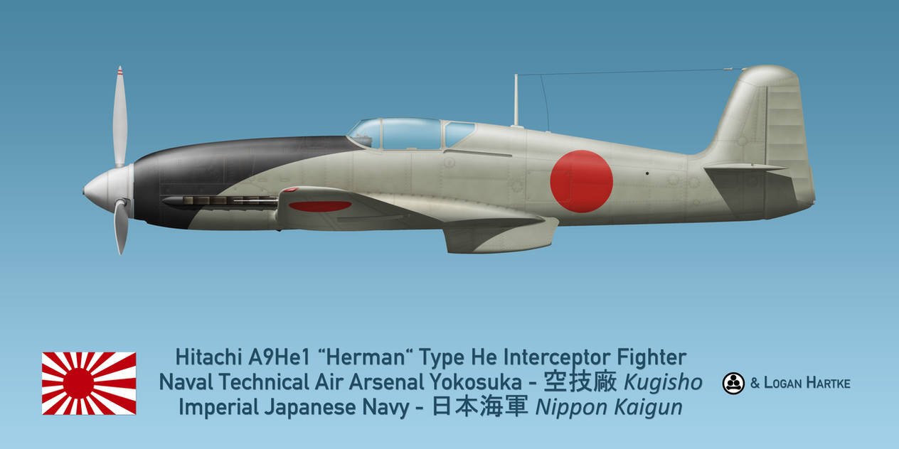 Japanese Hitachi A9He1 Herman (Heinkel He 100) by comradeloganov