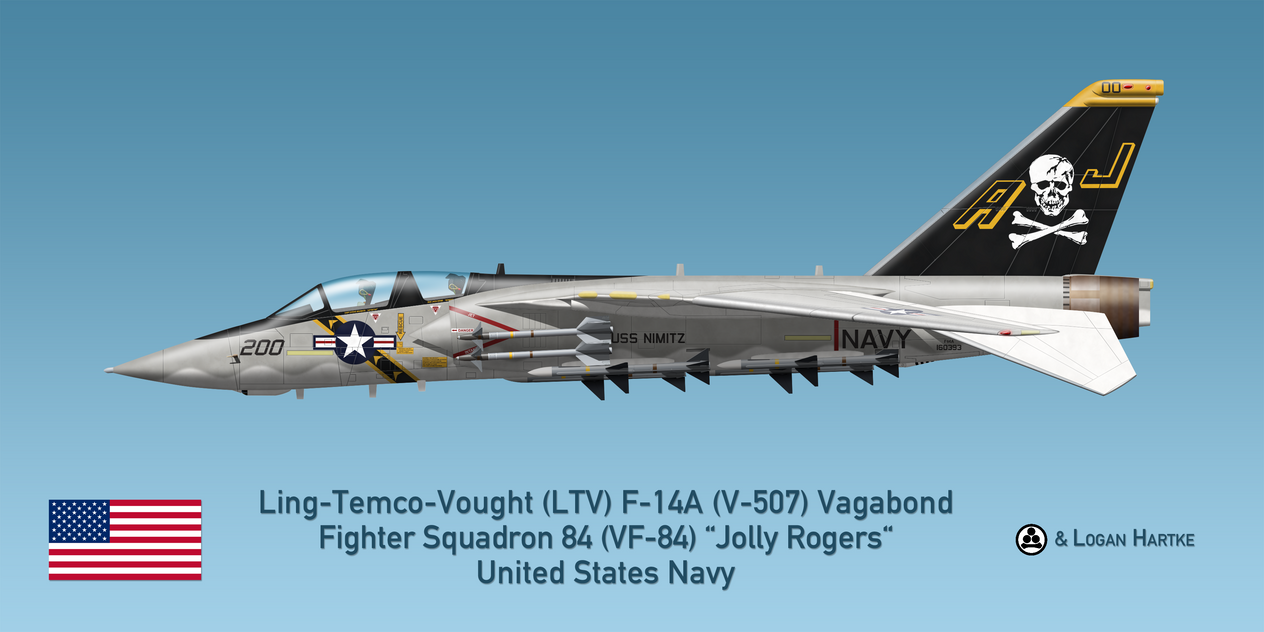 Vought V-507 F-14A Vagabond - VF-84 Jolly Rogers by comradeloganov