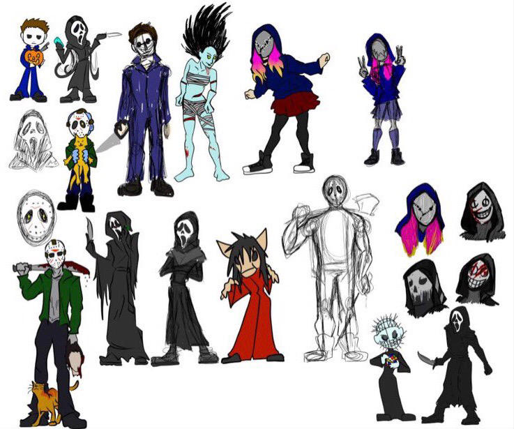 October DBD sketchdump practice poses by emotionalmonsters on DeviantArt