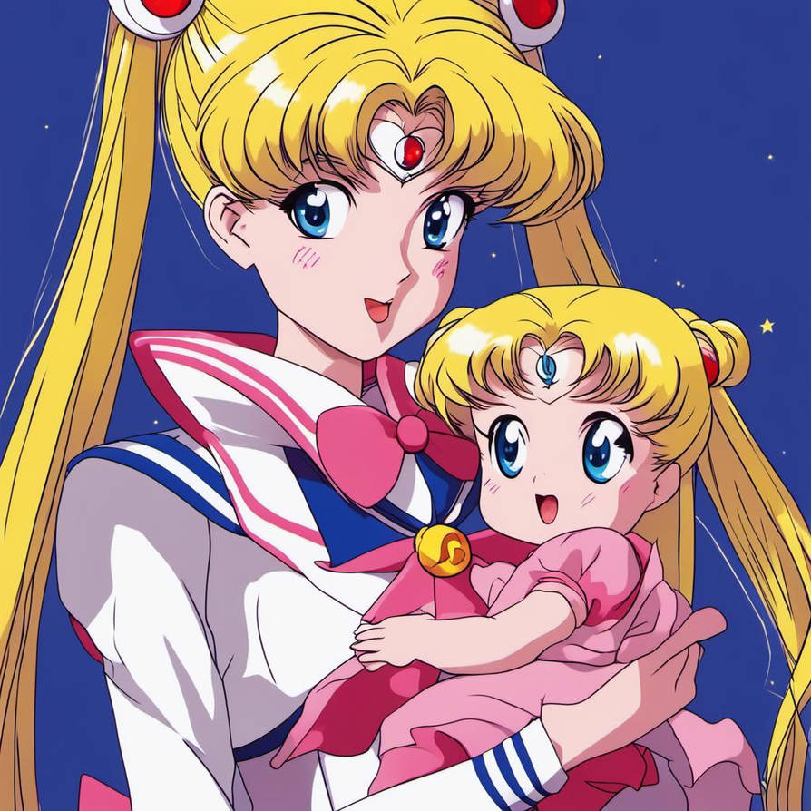 Trunks And Rini Sailor Moon and Rini and Baby by rena1717 on DeviantArt