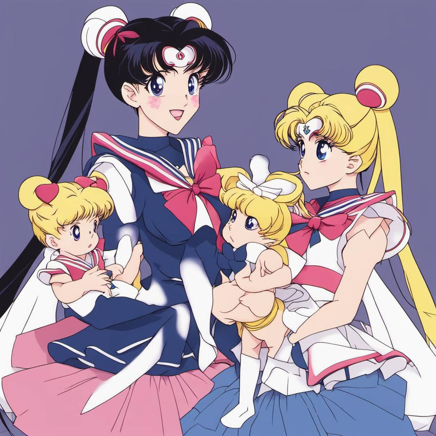 Trunks And Rini Sailor Moon and Rini and Baby by rena1717 on DeviantArt