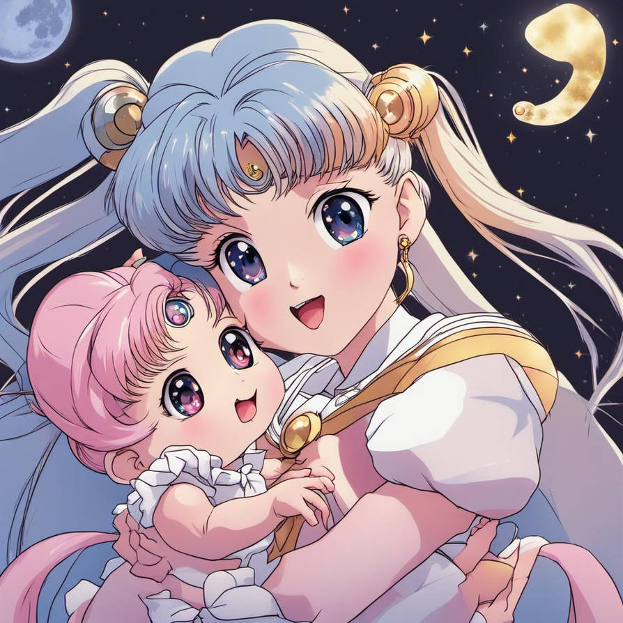 Trunks And Rini Sailor Moon and Rini and Baby by rena1717 on DeviantArt