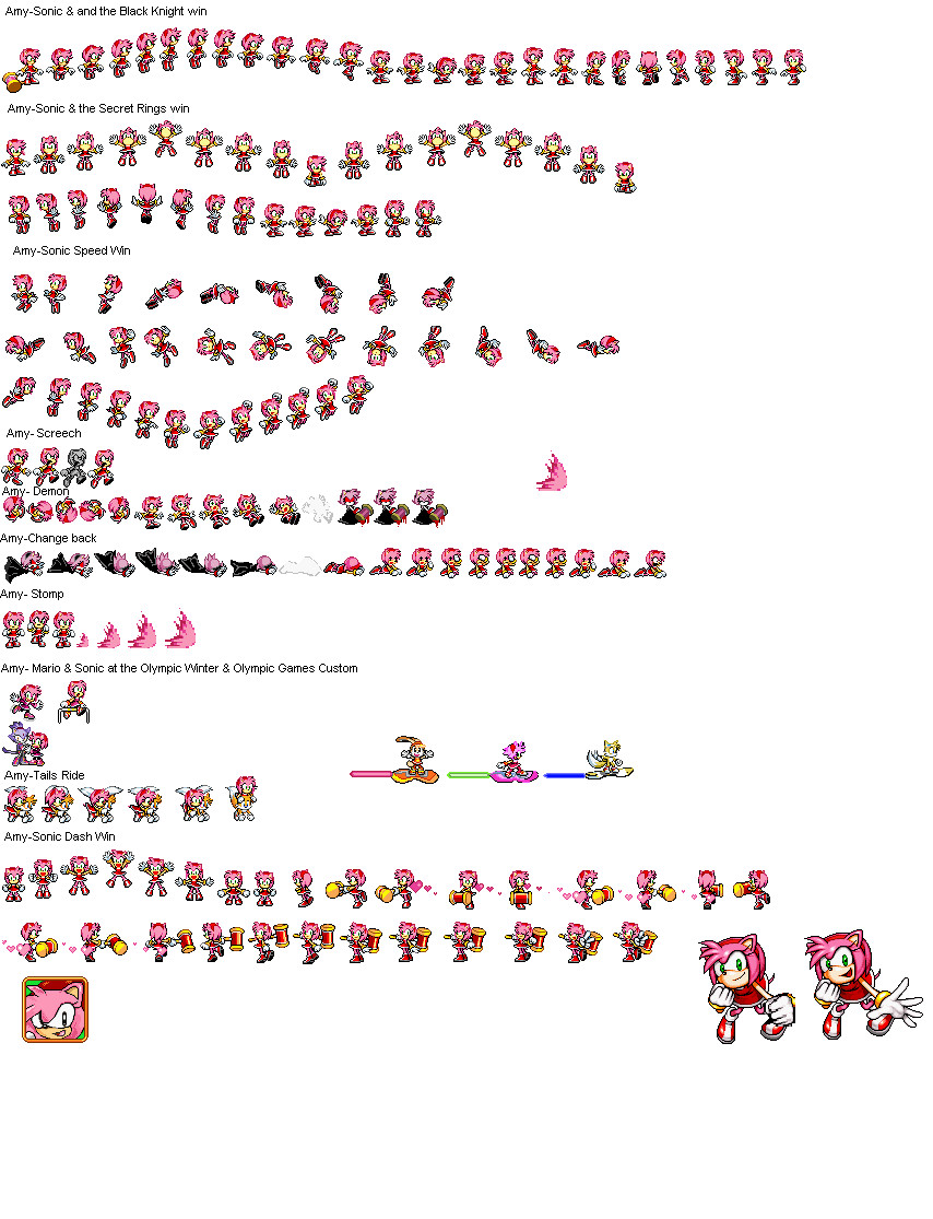 Amy Sprites by PrincessPinkAmyRose on DeviantArt