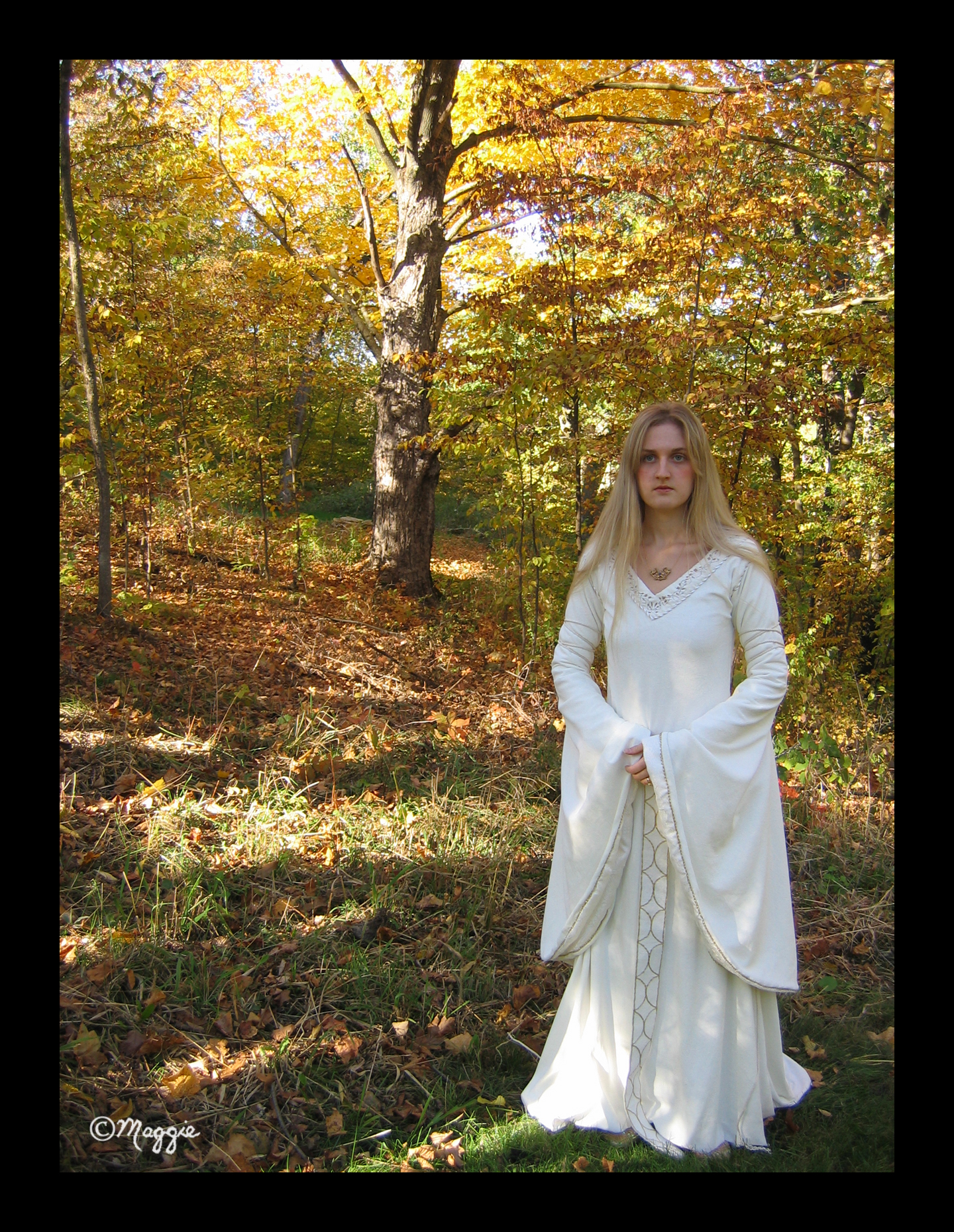 White Wool Gown - Front