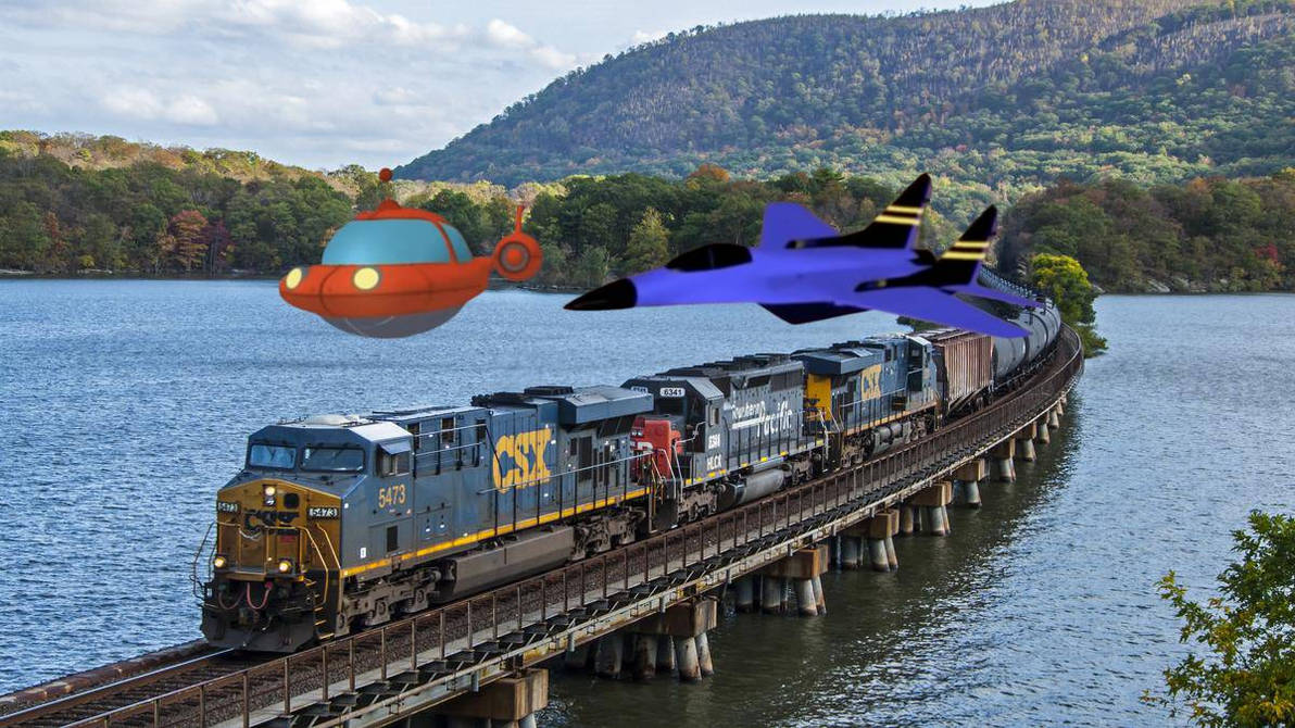 Jet Rail Racer Rocket and big jet racing with csx train by koenpfeil0gmail on DeviantArt
