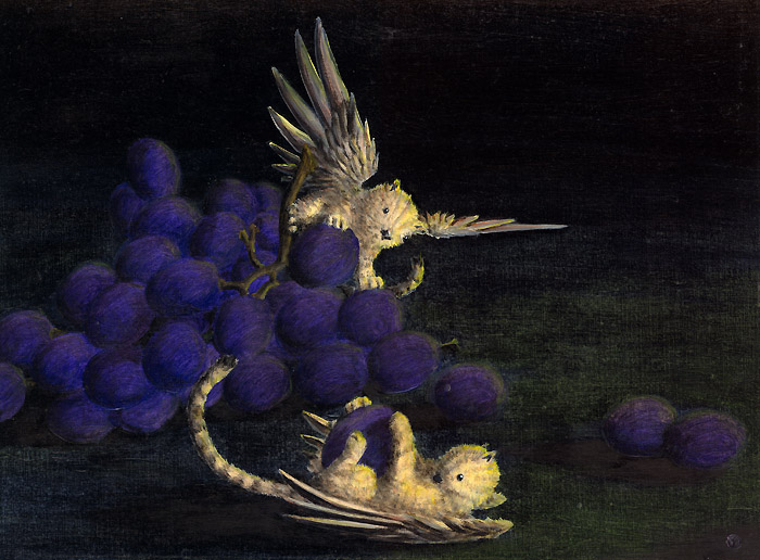 Tiger Songgryphons With Grapes