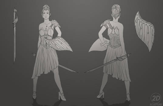 Character Design Sketches- Warrior Princess