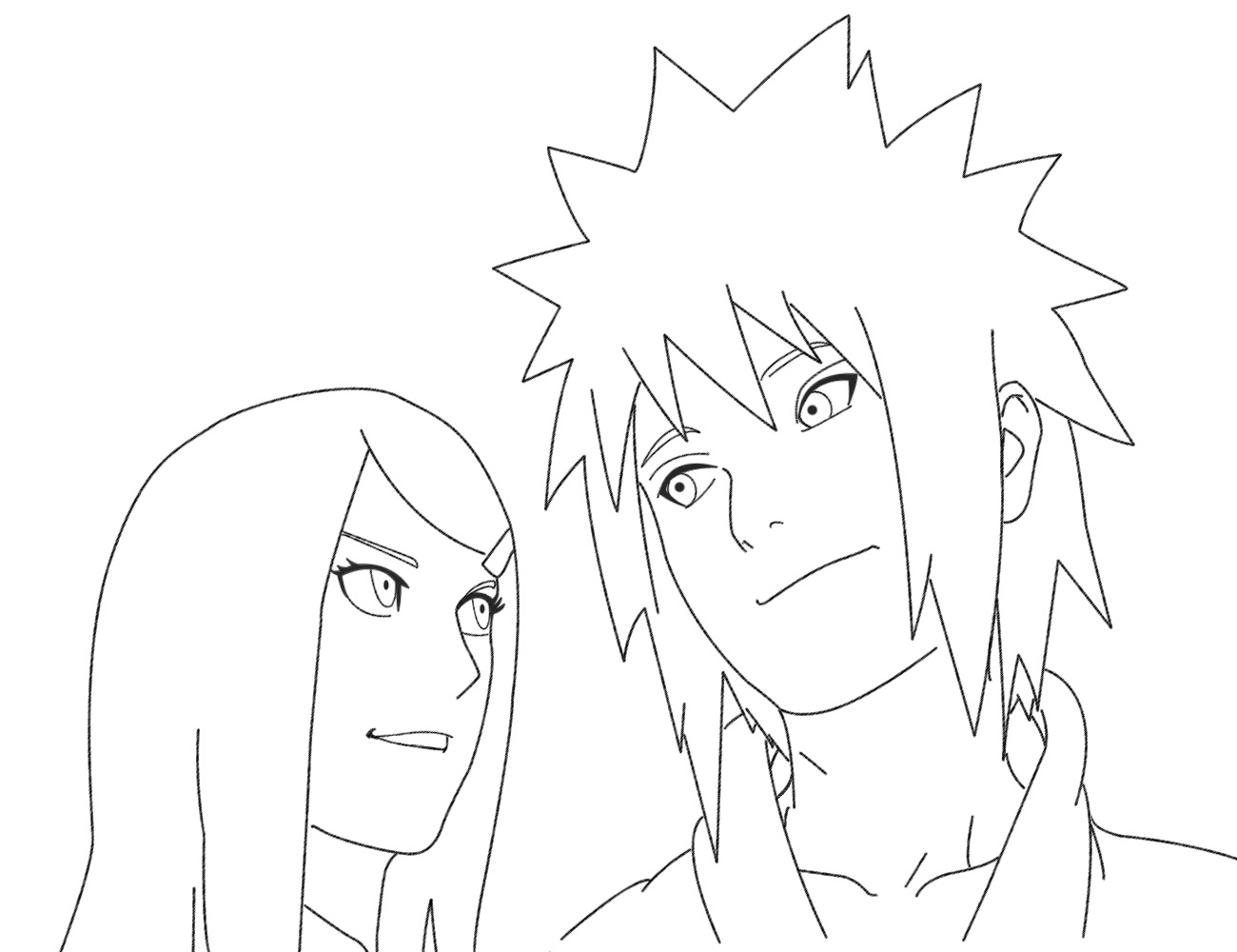 Para Colorir Minato e Naruto Uzumaki Imprimir Grátis