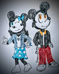 Mickey and Minnie Mouse in my style