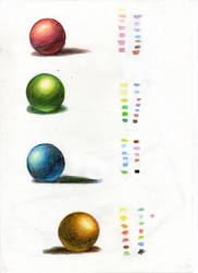 Color study: balls with shadow