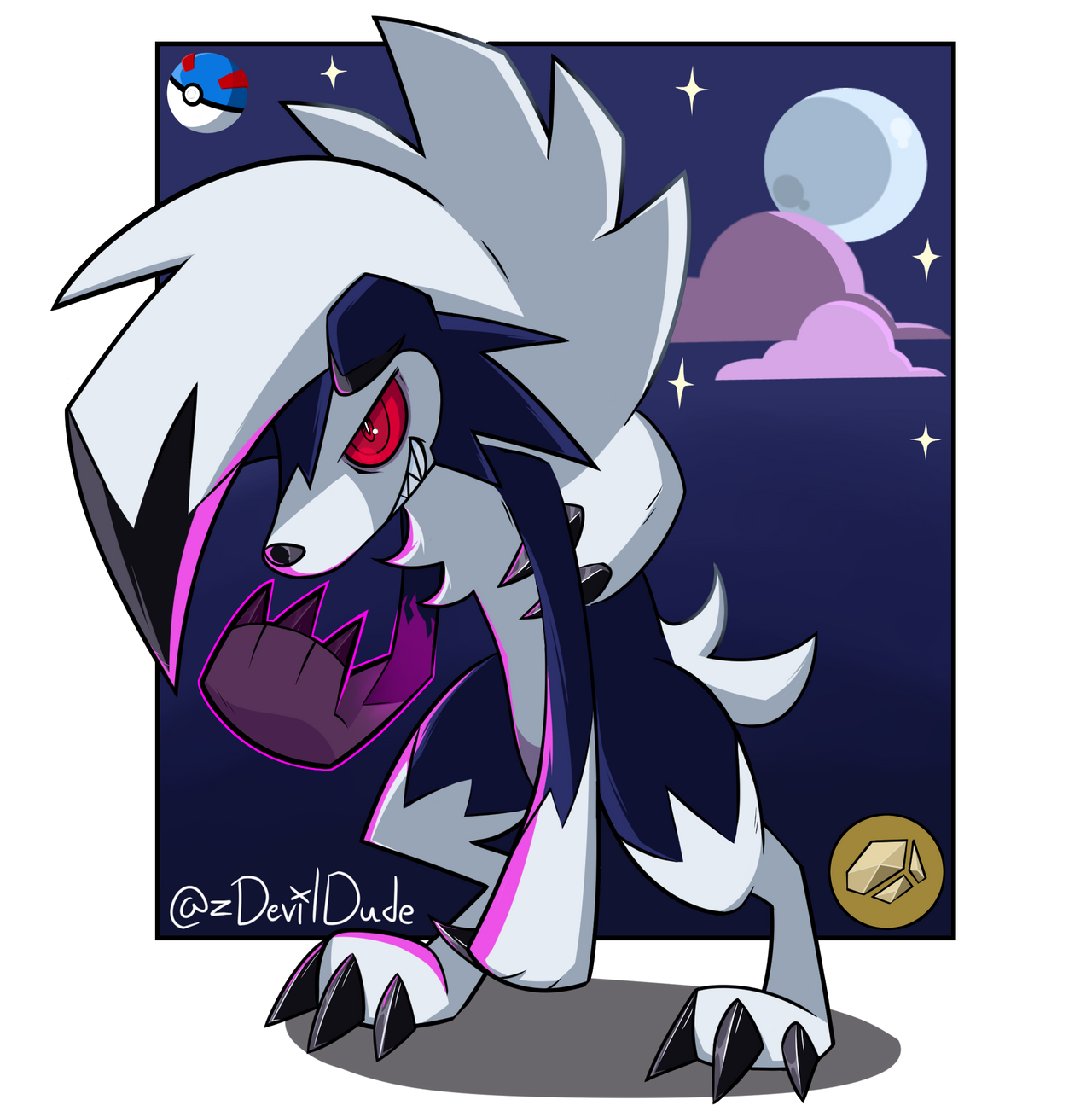 Shiny Lycanroc Midnight Form By ZDevilDude On DeviantArt shiny-lycanroc-midnight-form-by-zdevildude-on-deviantart