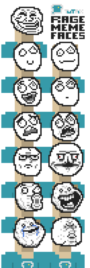 Pixel Art Troll Meme Faces