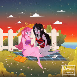 Pride month Bubblegum and Marceline comm fan art
