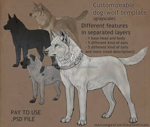 Pay-to-use dog/wolf customizeable template