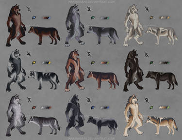 Anthro/Feral Wolf Adopts - SOLD