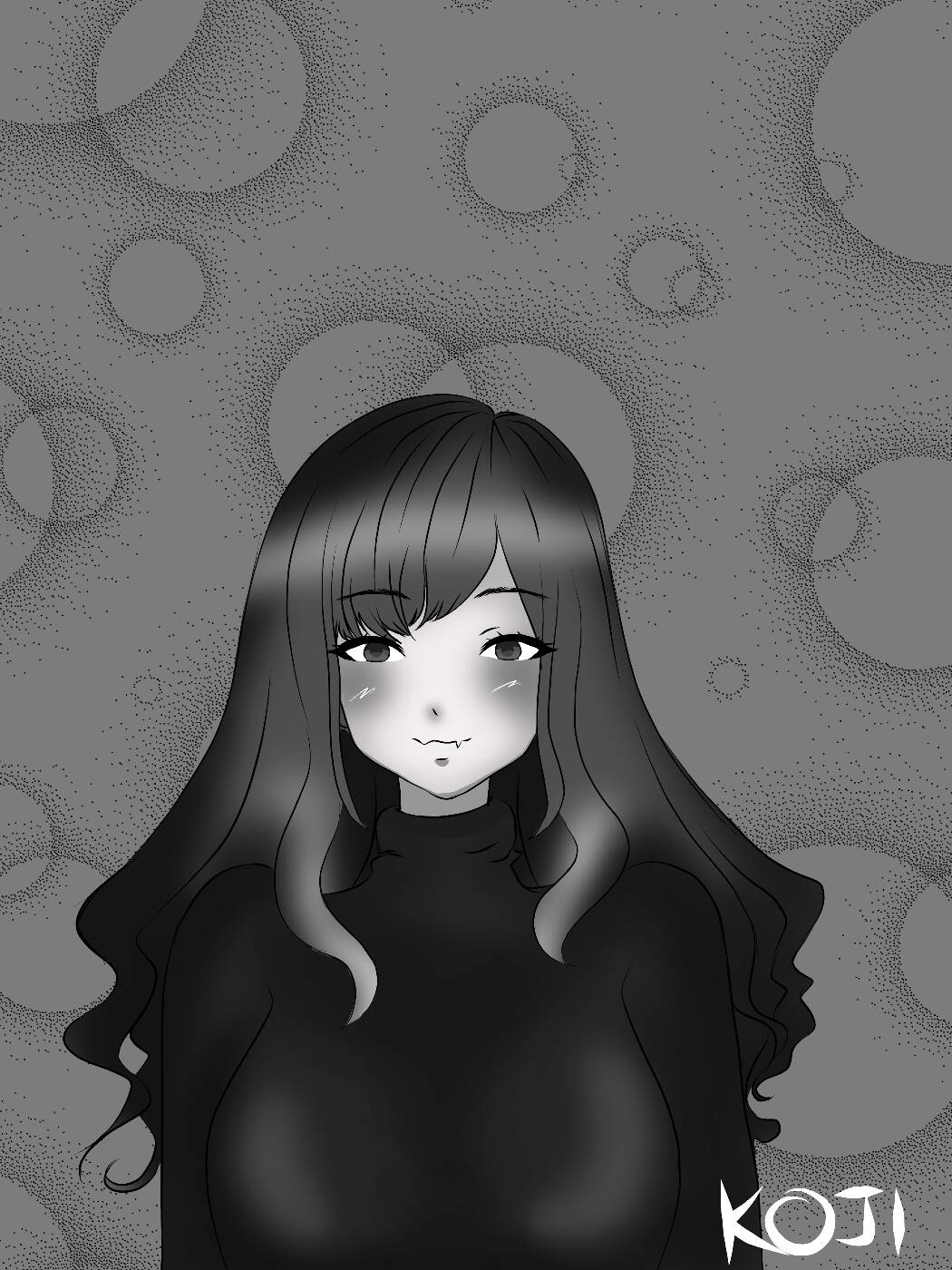 Anime Girl Dark Black Theme