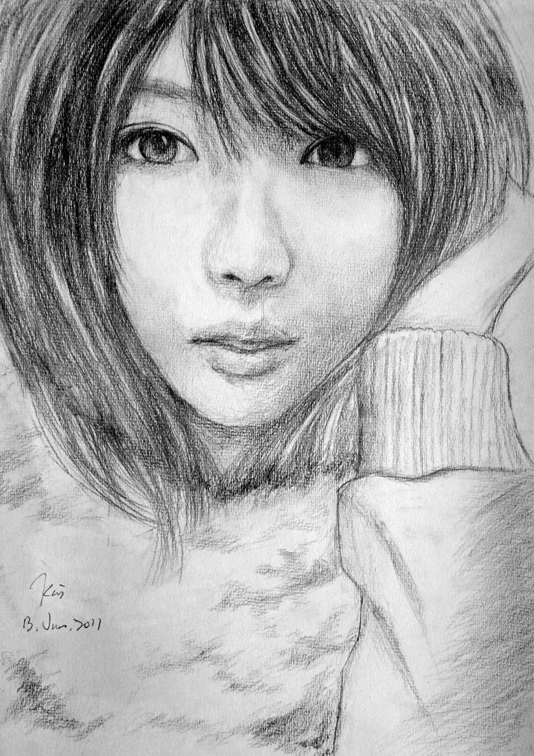 Sketch Drawing Girl Short Hair