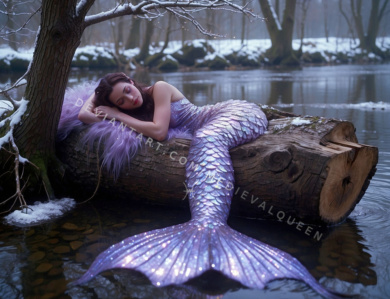 Mermaid on Tree Trunk by MedievalQueen on DeviantArt