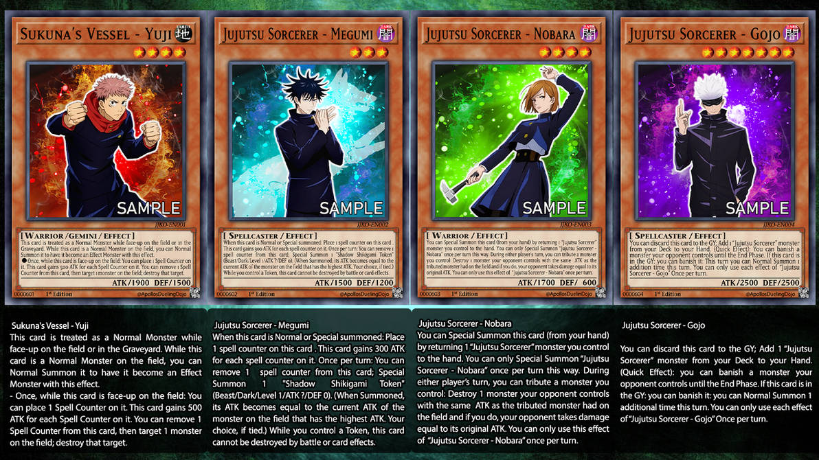 jjk yugioh cards Great Eastern Entertainment Jujutsu Kaisen I don't usually make cards